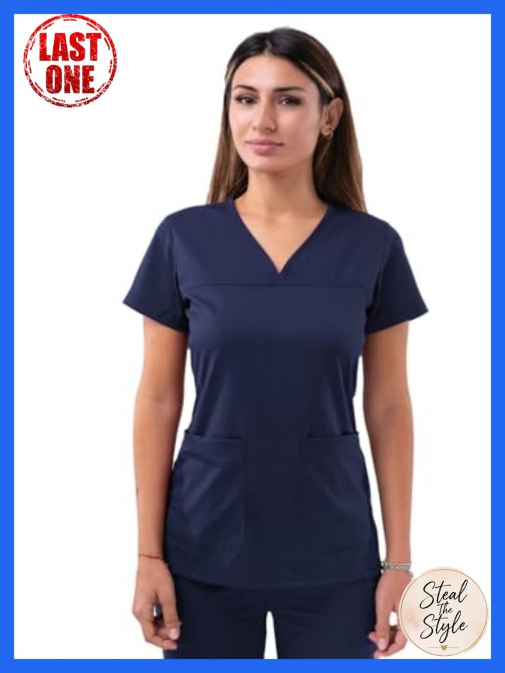 Sweetheart V-Neck Scrub Top Tailored Fit Stretch Twill Medical Work